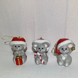 House of Lloyd homespon  Christmas 3 Mice Ornaments